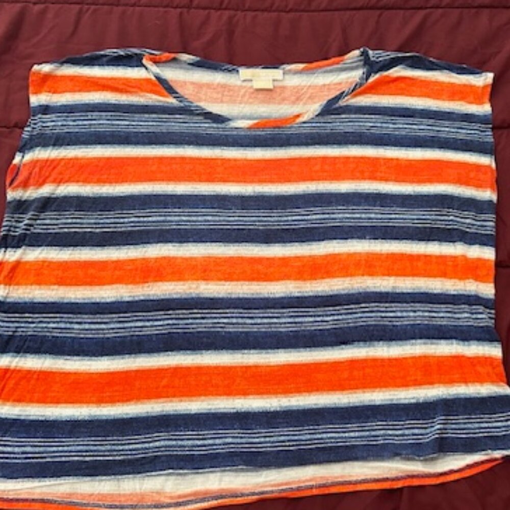 Blue and Orange striped tee